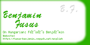 benjamin fusus business card